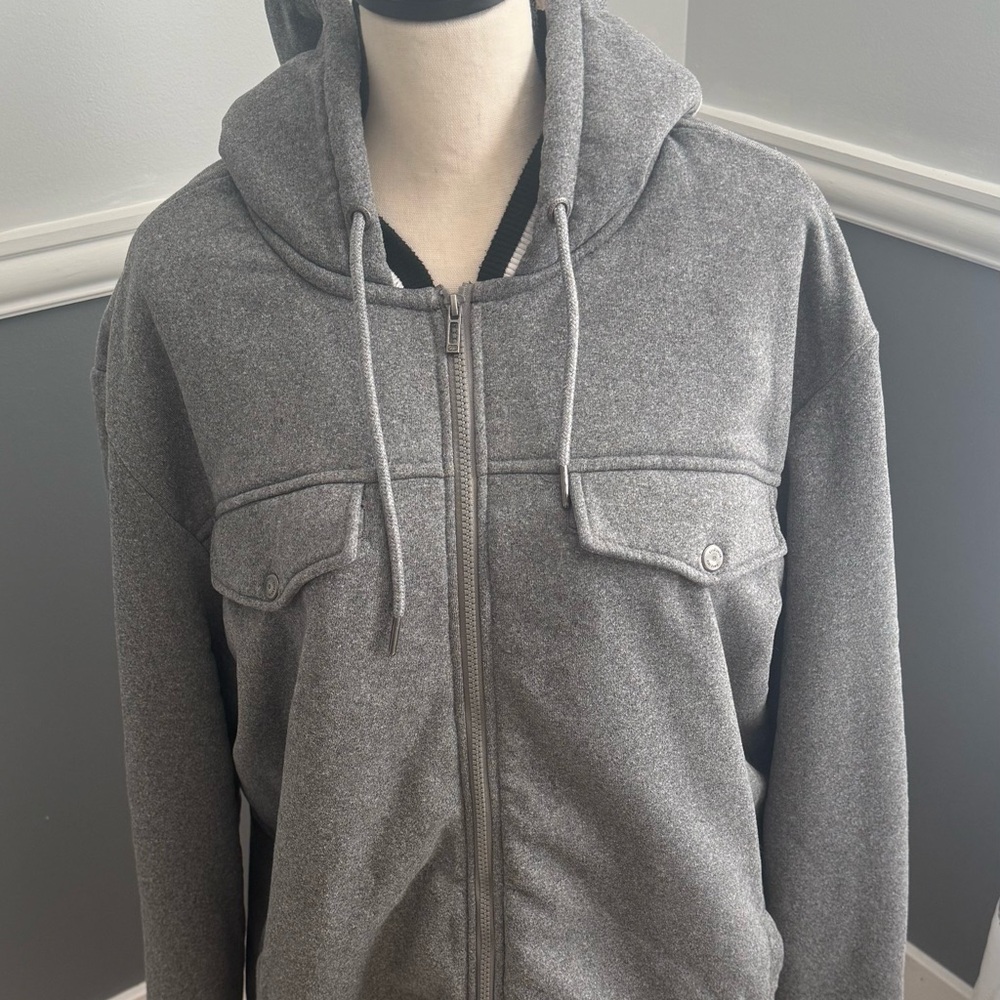 ECKO UNLTD Men's Renown Sherpa Varsity Jacket In Gray... XXL